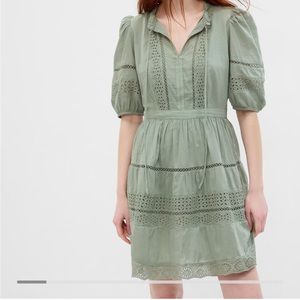 Puff sleeve lace mini dress - Gap